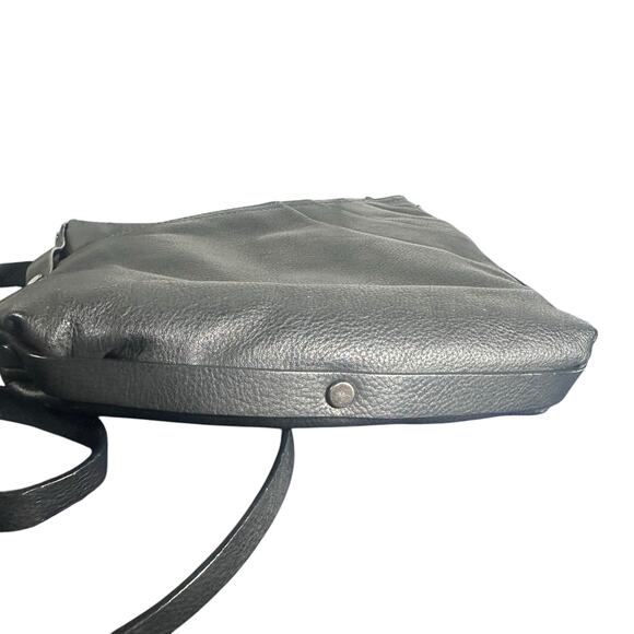 Kooba Black Leather Crossbody Bag Slouchy Zip Front Adjustable Strap Purse - Picture 8 of 10